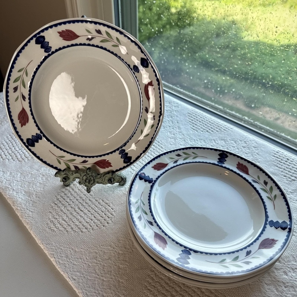 VTG Adams Lancaster Real English Ironstone 8" Salad Plates X6 Snack Luncheon